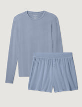 Women's Second Skin Luxe Rib Long Sleeve Crew Neck & Short Set