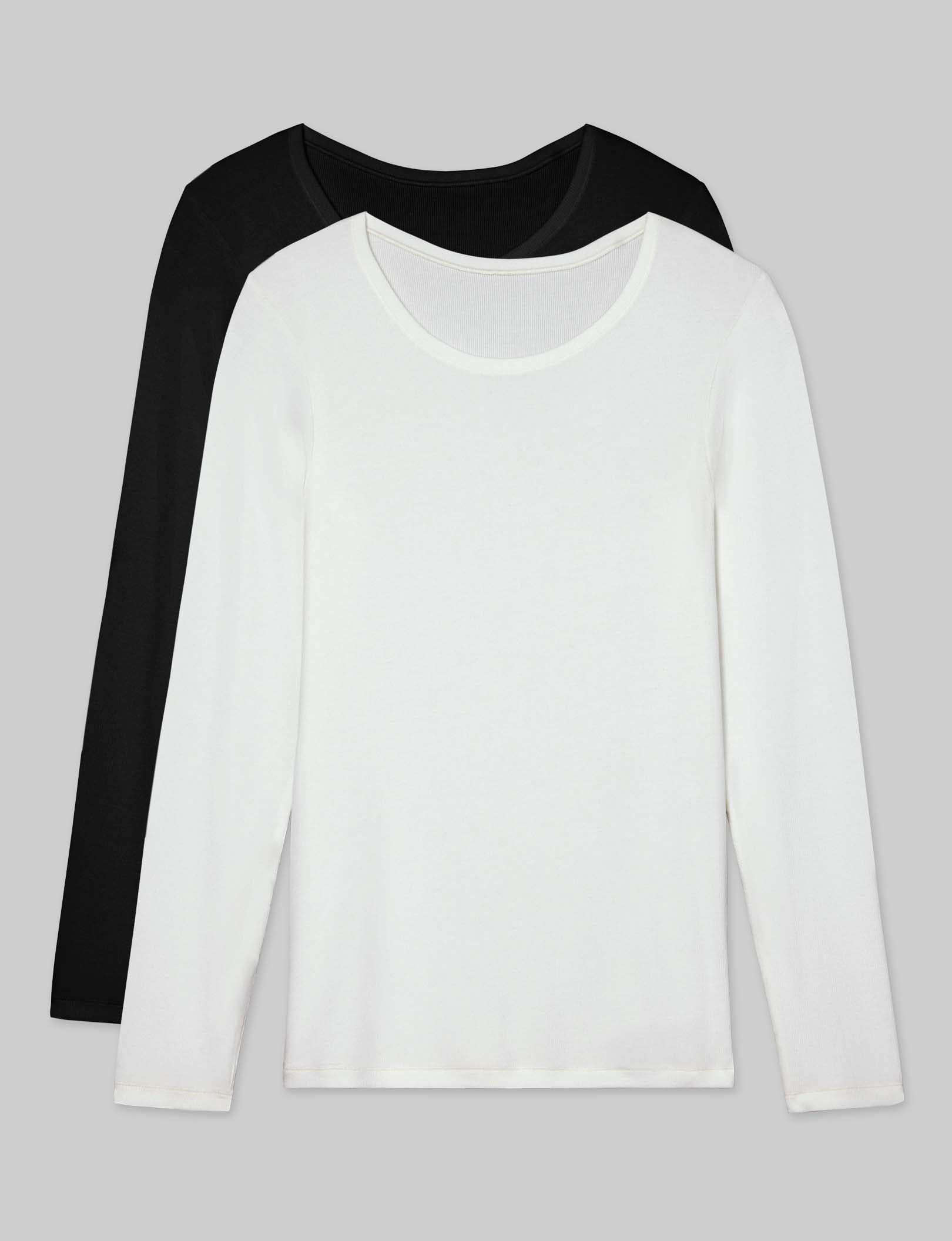 Women's Micro Rib Long Sleeve Tee (2-Pack)
