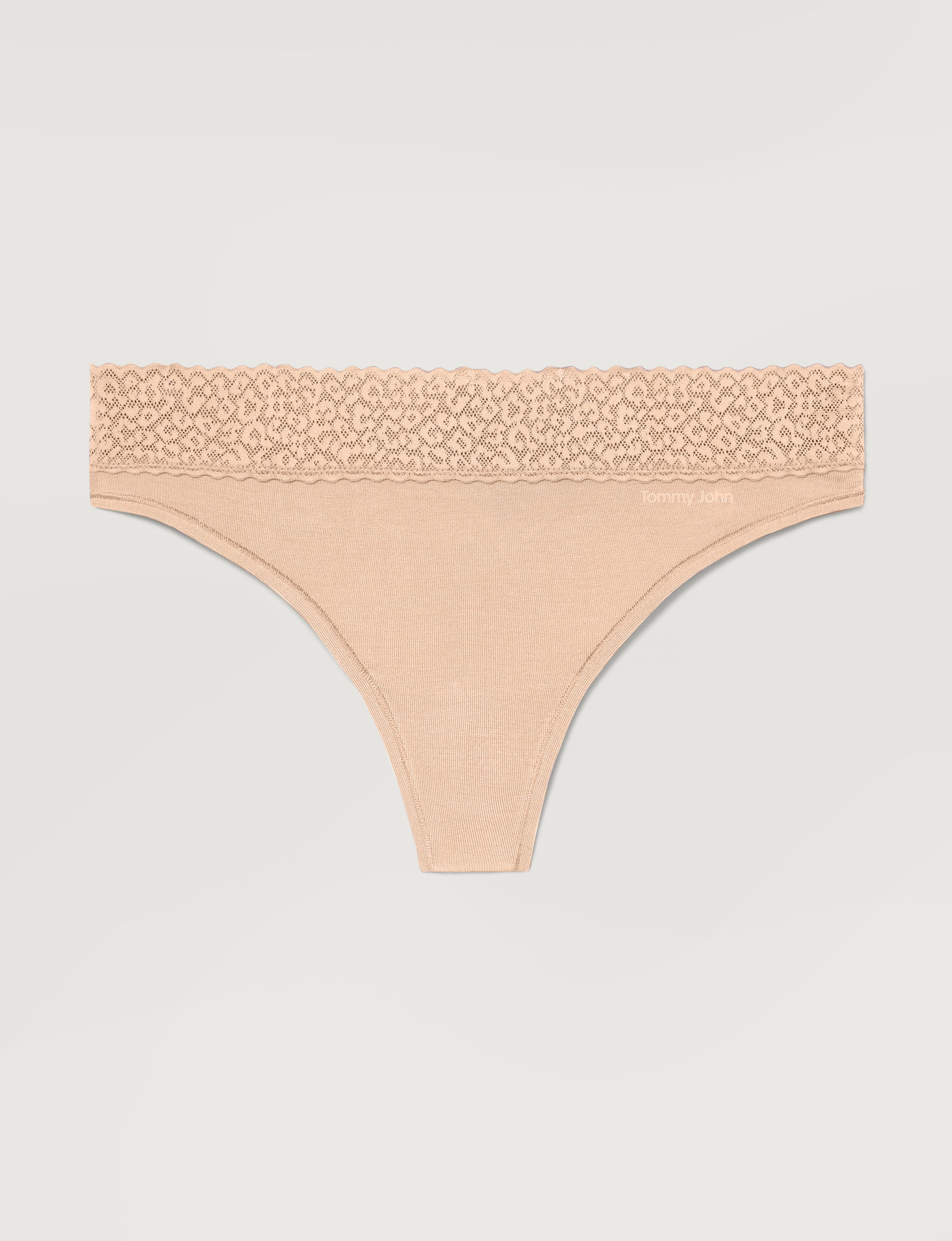 Women's Second Skin Thong, Lace Waist