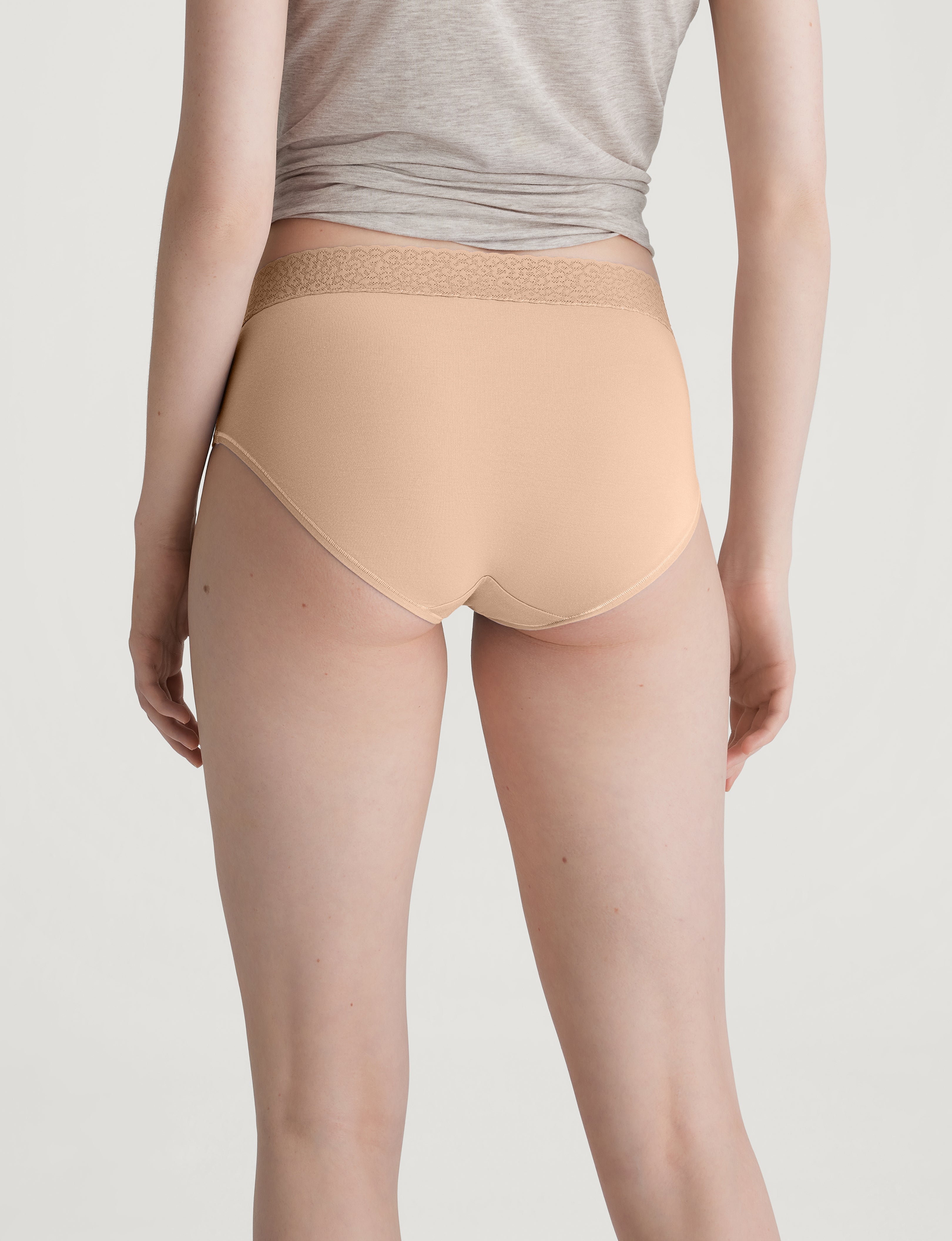Women's Second Skin High-Rise Brief, Lace Waist (5-Pack)