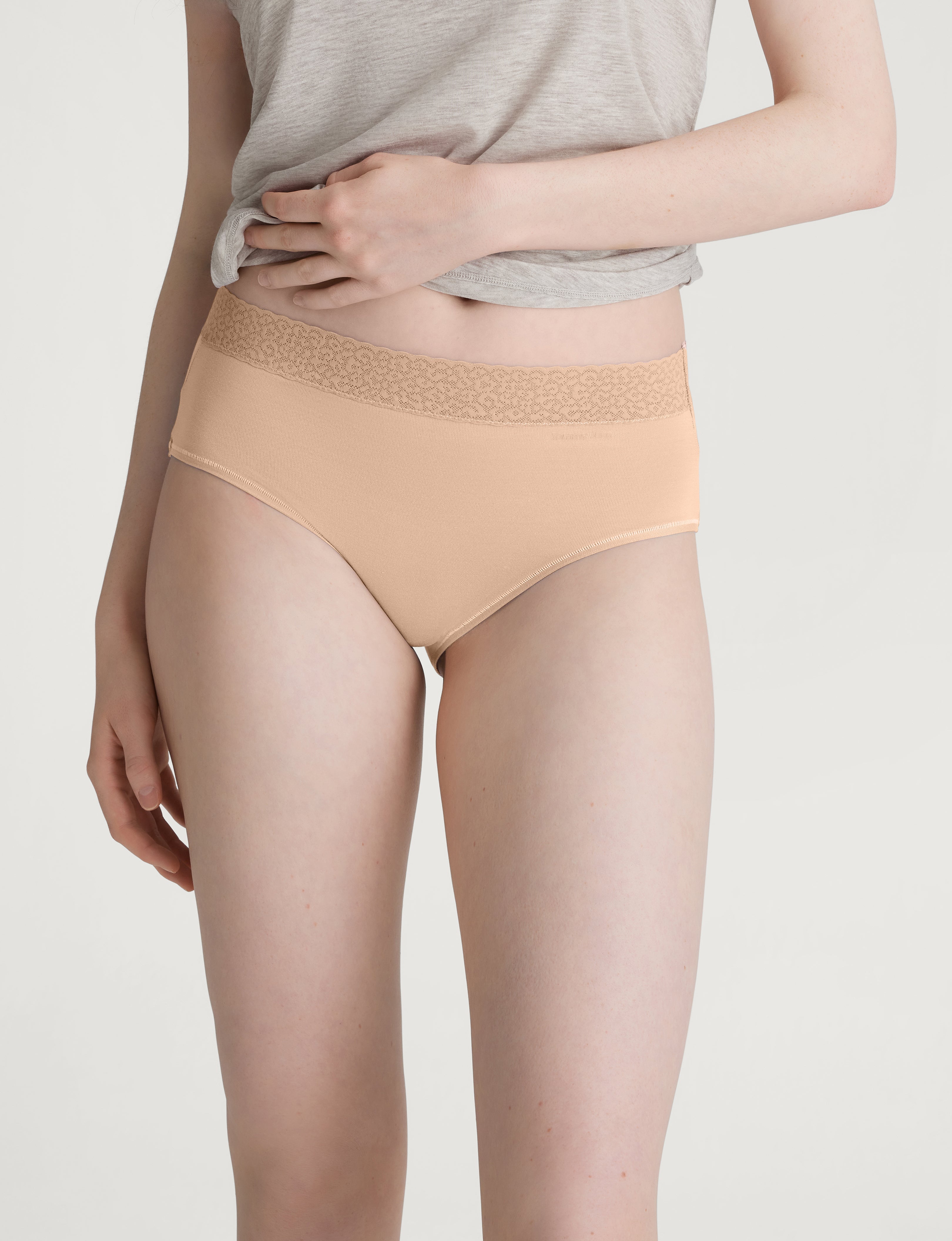 Women's Second Skin High-Rise Brief, Lace Waist (5-Pack)