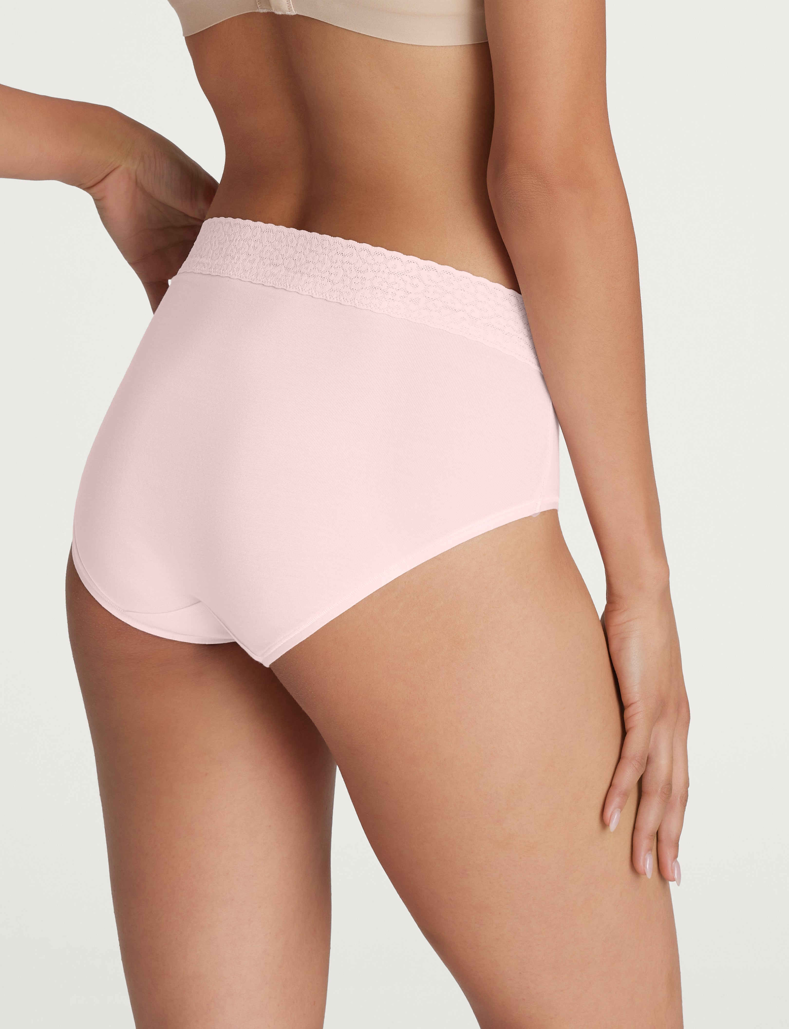 Women's Second Skin High-Rise Brief, Lace Waist (5-Pack)