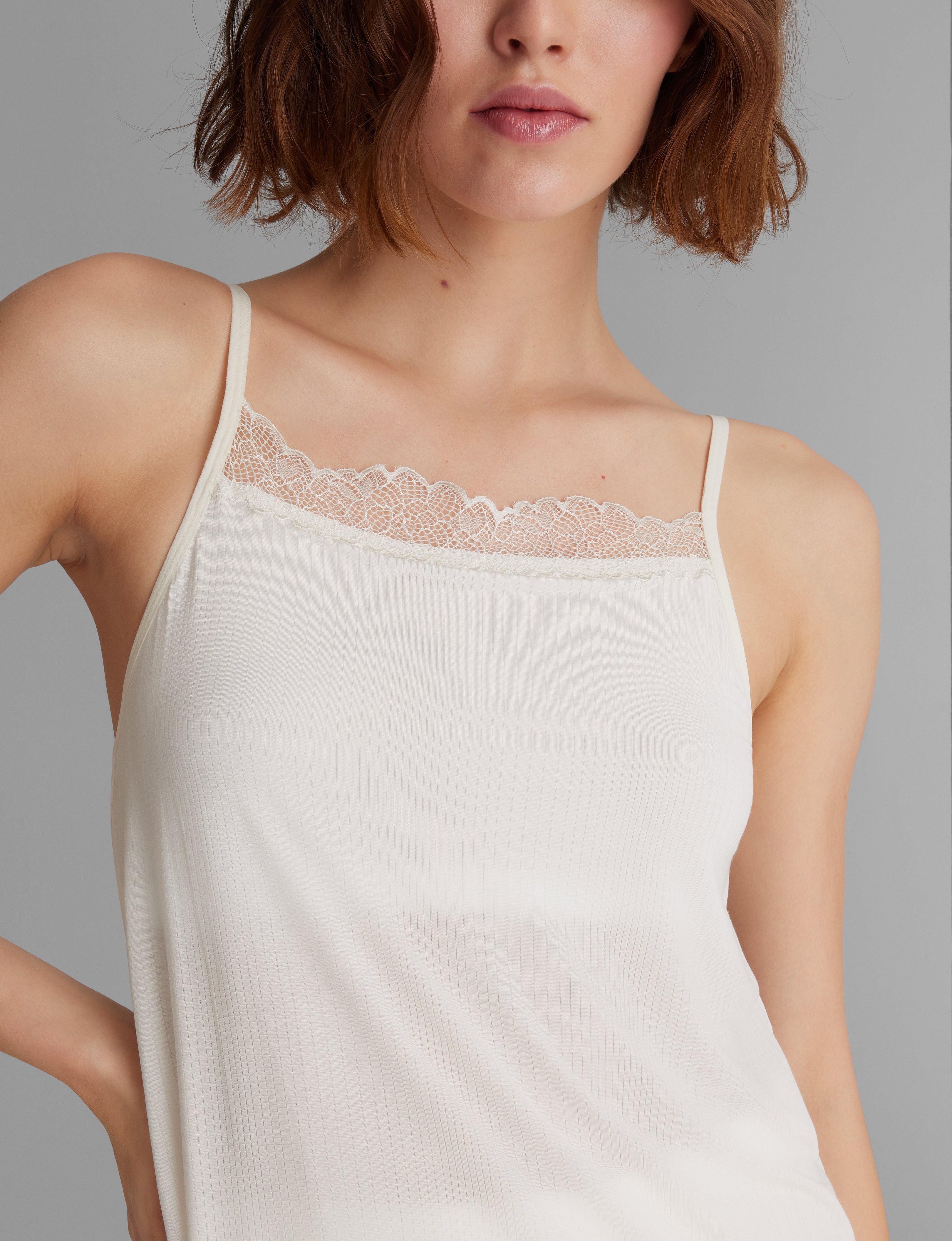 Women's Second Skin Luxe Rib Lace Cami