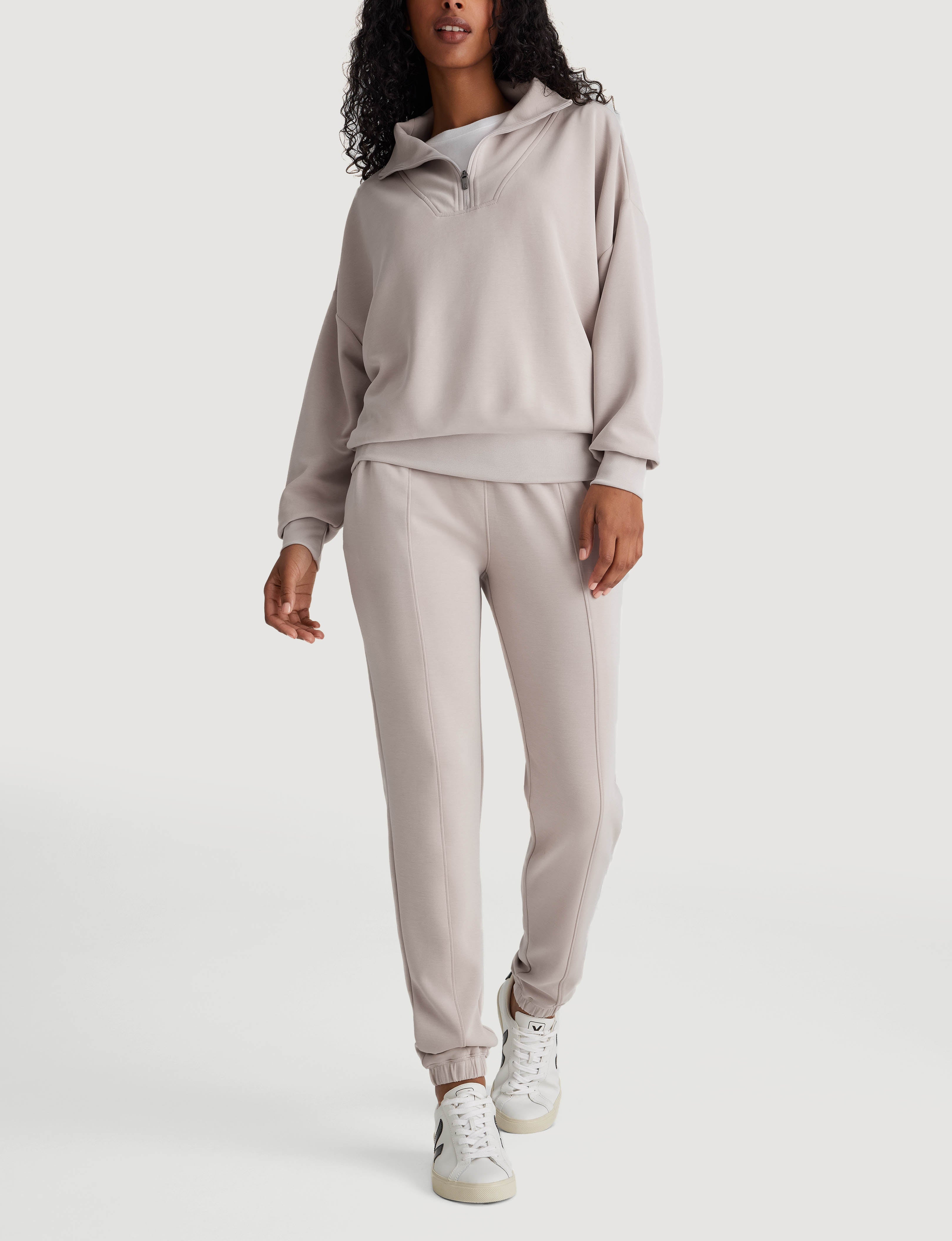 Women's Luxe Traveler Knit Quarter Zip & Jogger Set