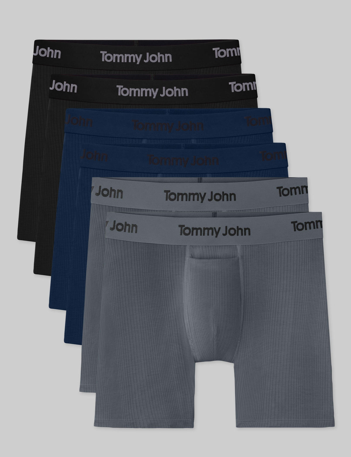 Second Skin Luxe Rib Mid-Length Boxer Brief 6" (6-Pack)