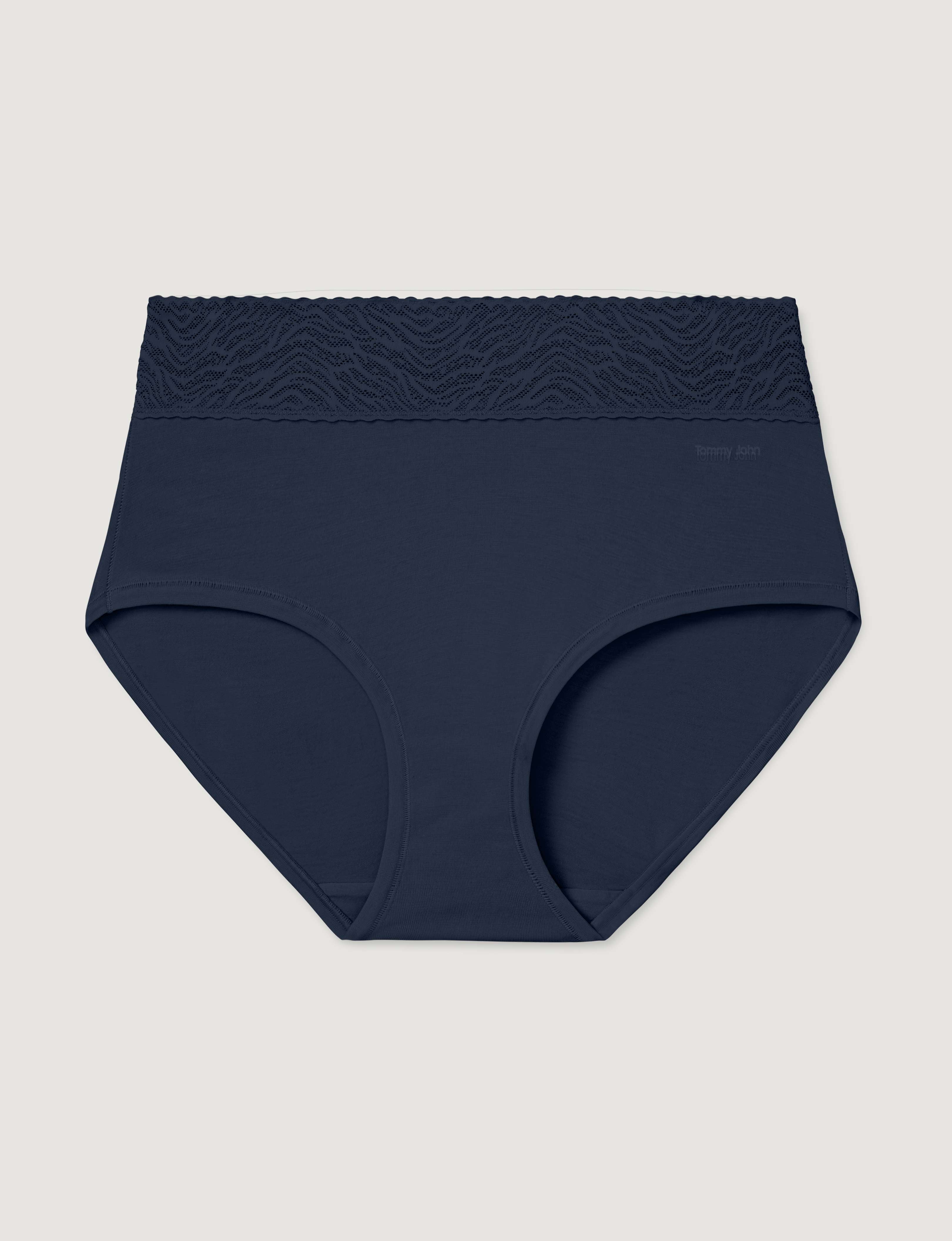 Women's Cool Cotton High Rise Brief, Lace Waist