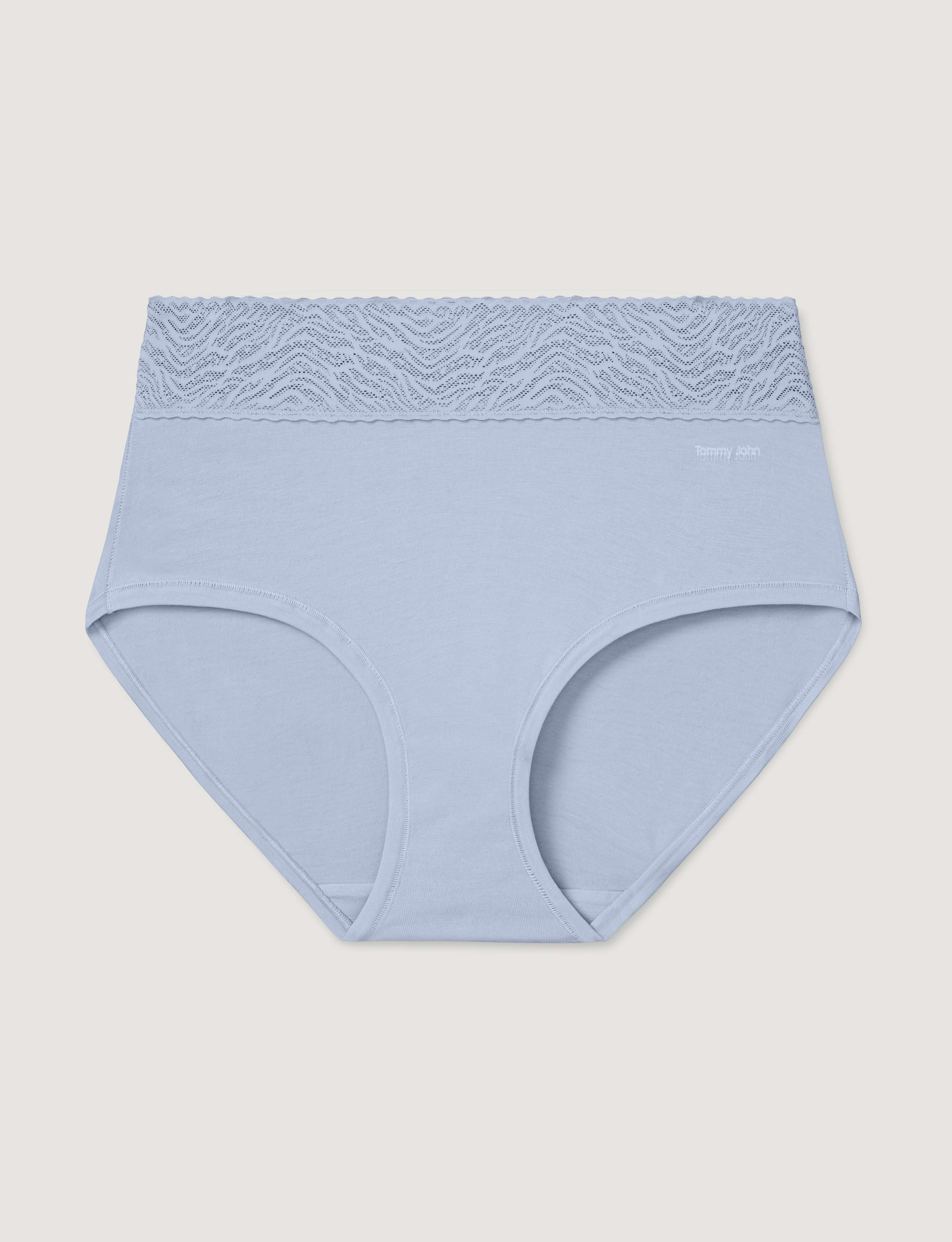 Women's Cool Cotton High Rise Brief, Lace Waist