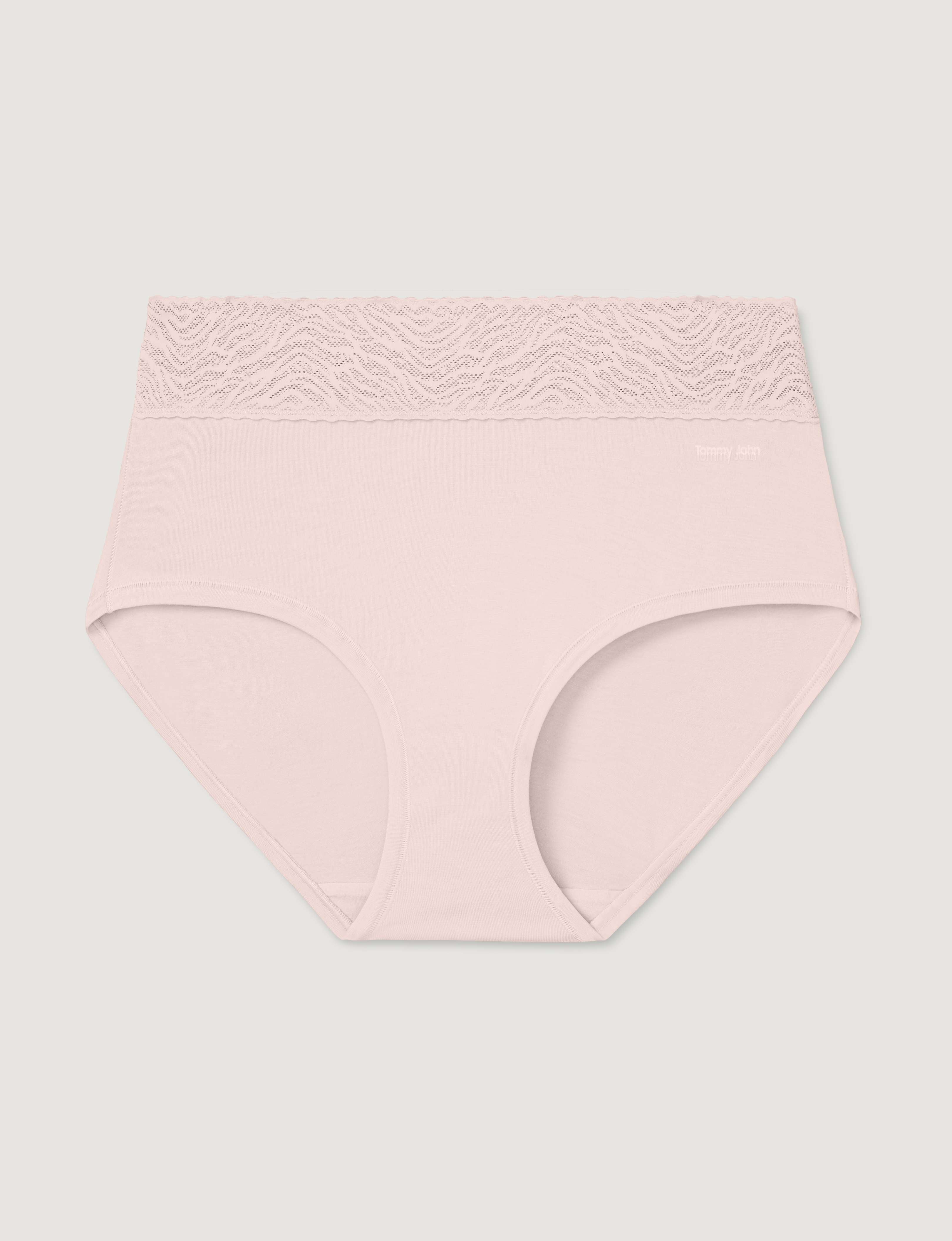 Women's Cool Cotton High Rise Brief, Lace Waist