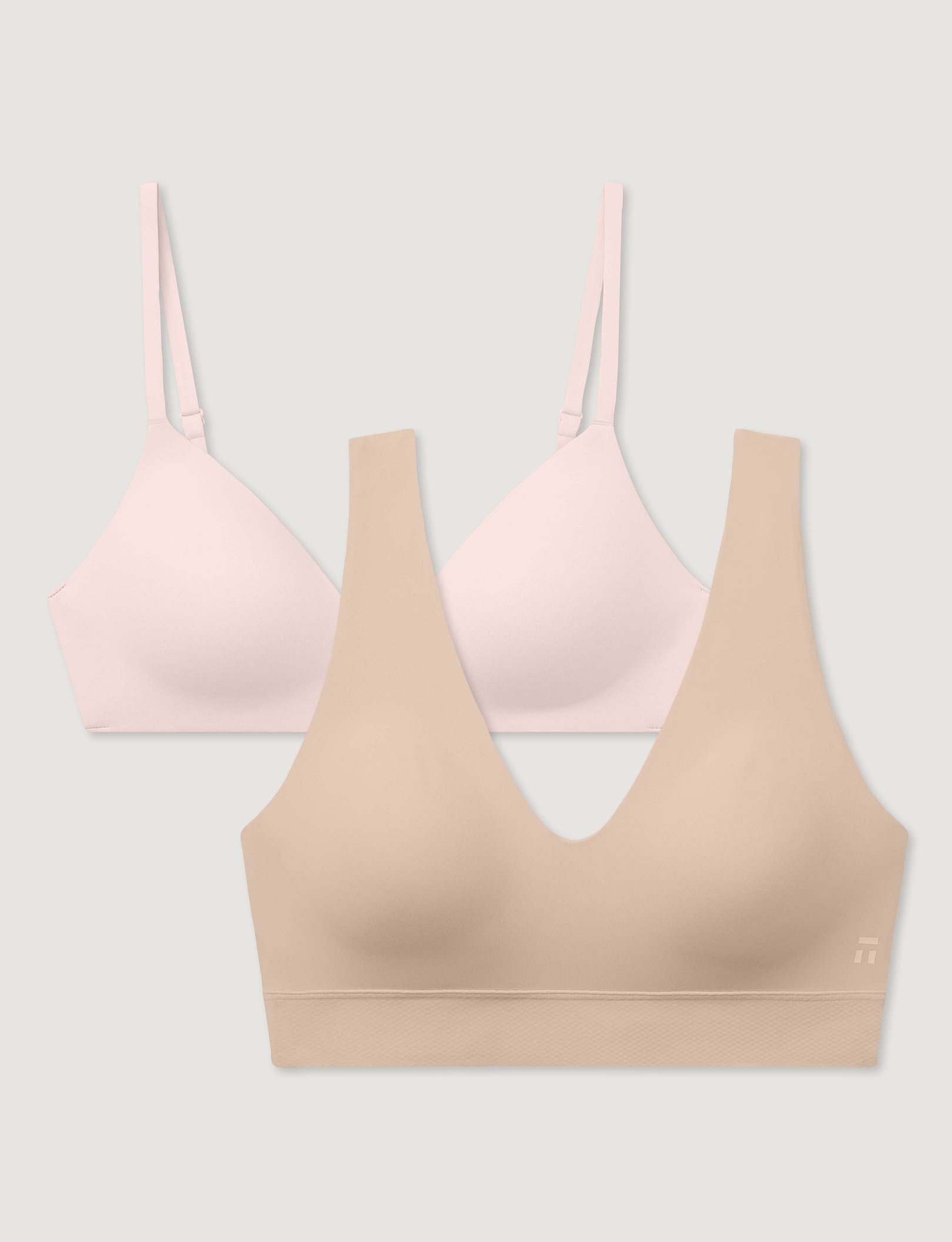 Second Skin Wireless T-Shirt Bra & Pullover V-Neck Bra (2-Pack)