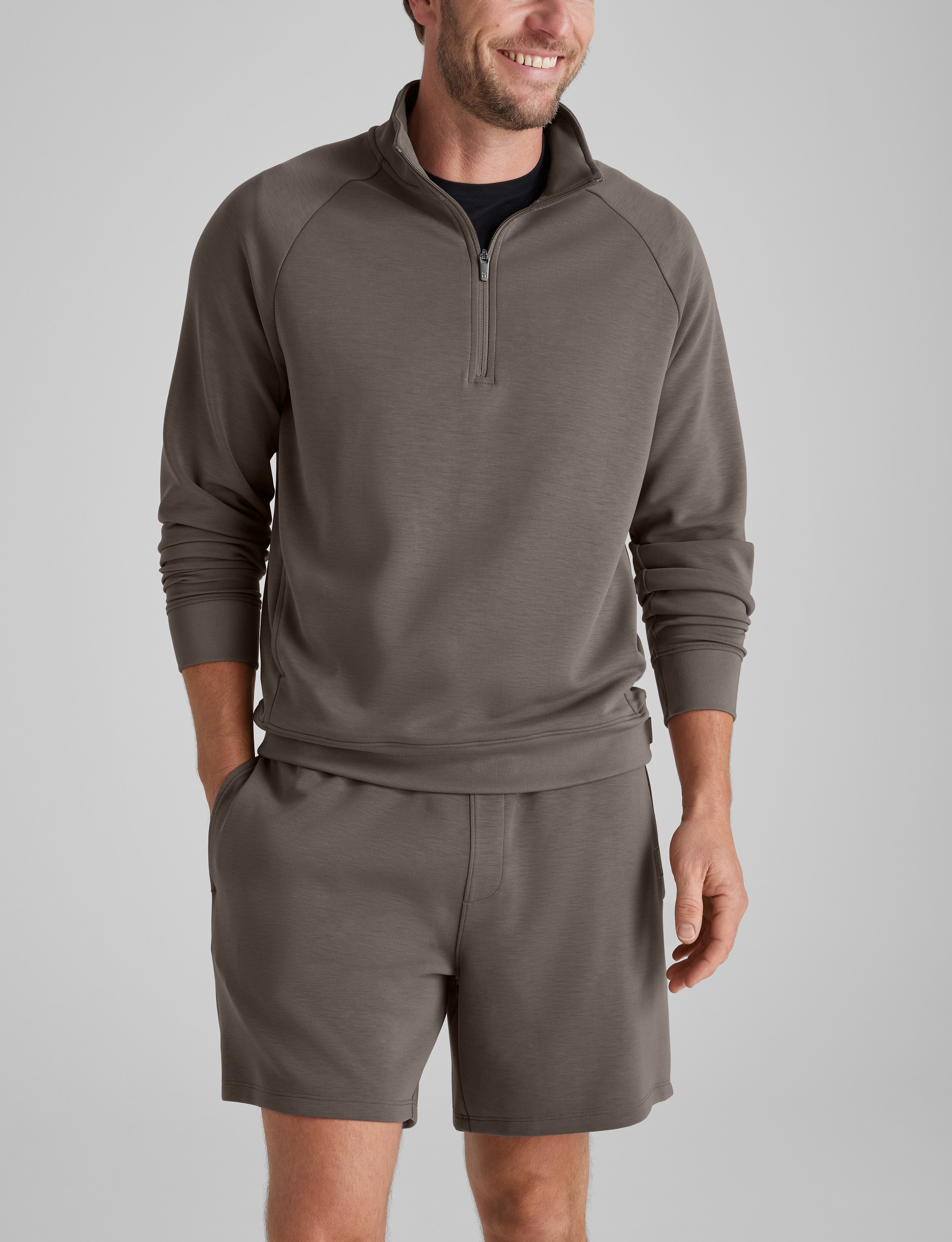 Luxe Traveler Knit Quarter Zip & Short Set